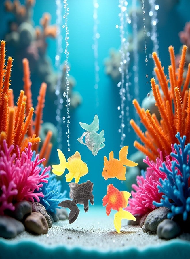 WLngtv 5 Pcs Lifelike Reusable Plastic Artificial Moving Floating Fishes Ornament Decorations for Aquarium Fish Tank Pet Supplies (Random Color) - Image 2